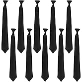 mekueeex 10 PCS Clip on Tie for Men 20 inch Solid Skinny Formal Neck Tie Pretied for Office School Wedding Business Uniforms