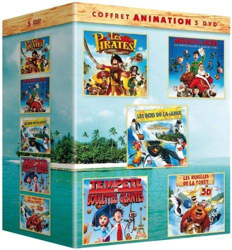 Coffret Animation 5 Dvd - Les Pirates, Bons À Rien Mauvais En Tout + Mission : Noël - Les Aventures De La Famille Noël + Les Rois De La Glisse + Tempête De Boulettes Géantes + Les Rebelles De La Forêt - Pack