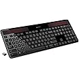 Logitech K750 Wireless Solar Keyboard for Windows Solar Recharging Keyboard Black, Not for Mac (Windows Black)