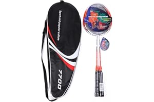 REHOMY Badminton Set 2 Carbon Fiber Badminton Racquets 3 Badminton Shuttlecocks Carrying Bag Included