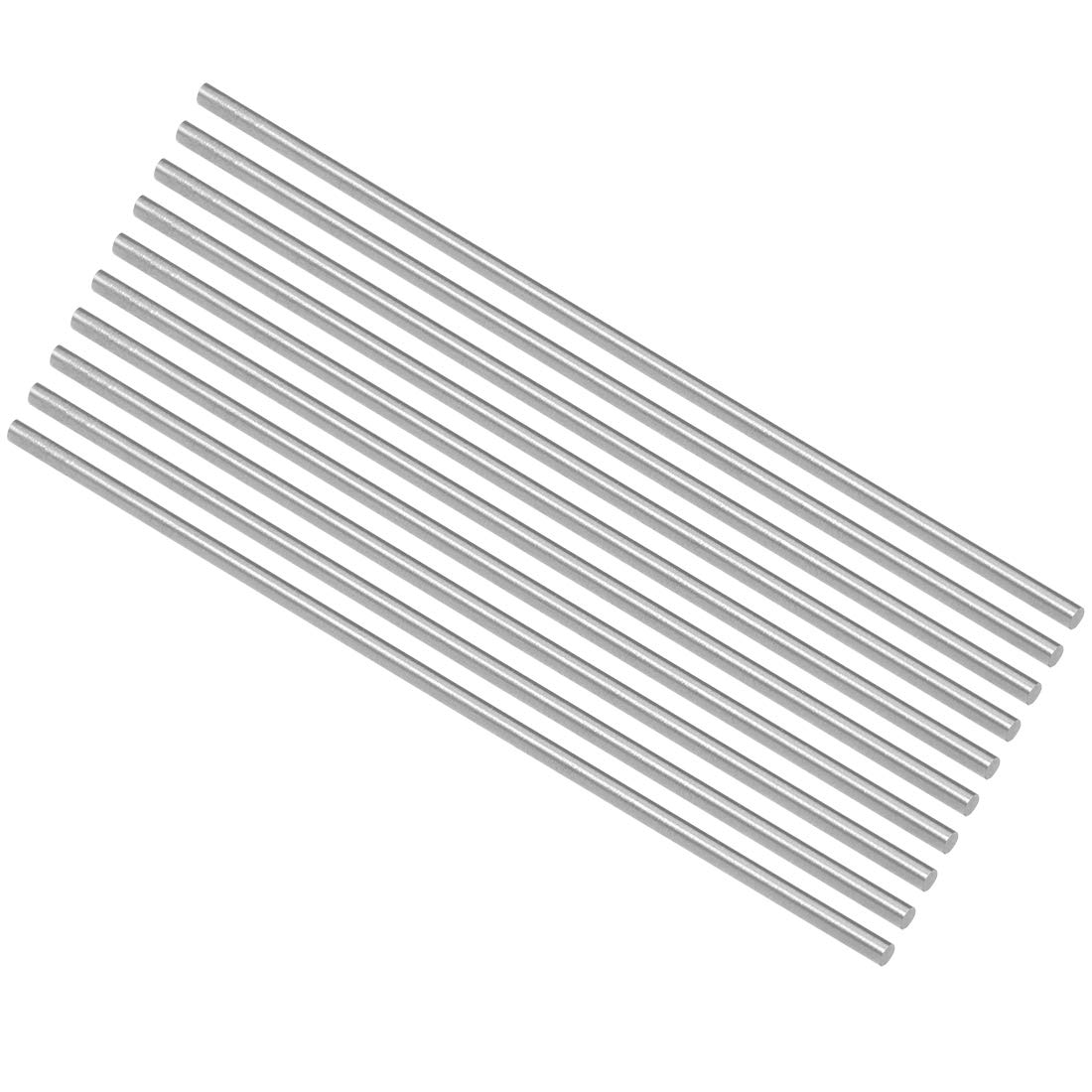 sourcing map 10pcs Round Steel Metal Rods, 2.2mm x 100mm High Speed Steel (HSS) Lathe Bar Stock Tool, for Shaft Gear Drill Lathes Boring Machine Turning Miniature DIY Craft, 10pcs