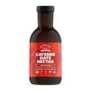 D'vash Organic Vegan Hot Date Honey, Sweet Chili Sauce, California Dates Superfood Sugar Substitute Immune Support, Vegan Gluten Free Liquid Sweetener No Added Sugar Paleo Non-GMO 16.6 oz