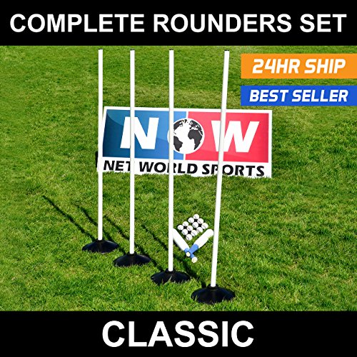 Net World Sports Complete Rounders Set (Bats, Balls, Poles, Bases & Carry Bag) (Classic or Jumbo) – Everything Your School, College or Team Needs for Rounders Action (Classic Rounders Set) - Thumbnail 6