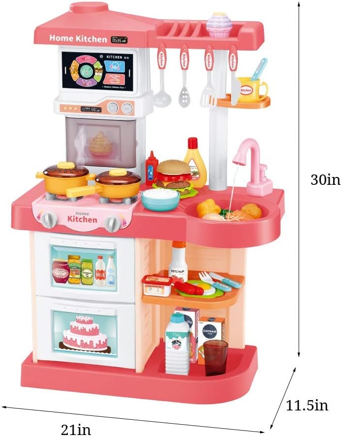 kids kitchen set pink
