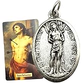 Westmon Works St Sebastian Medal Pack Italian Metal Medallion with USA Patron Saint Holy Card