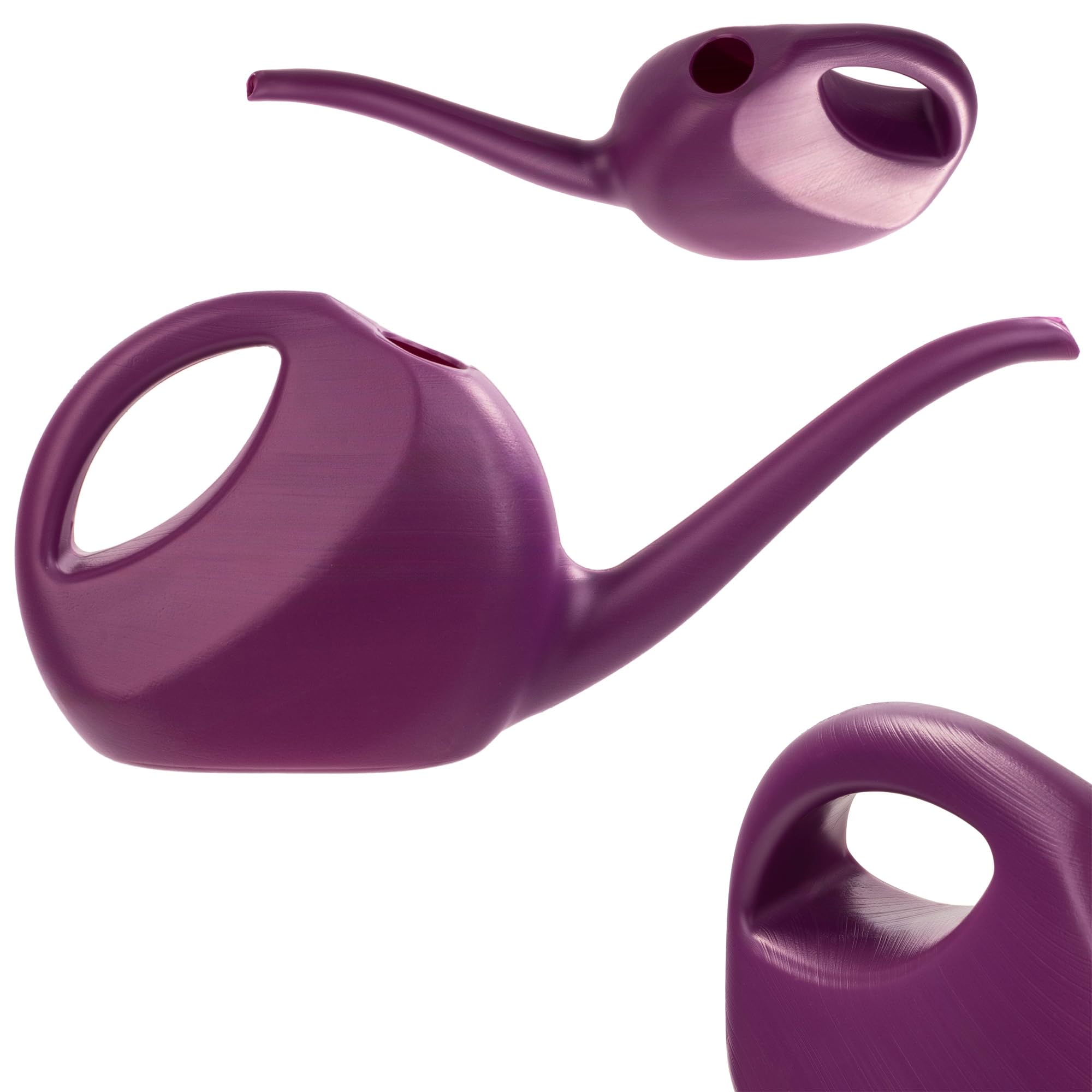 KADAX Small Plastic Watering Can, 2L, Purple, Indoor & Outdoor Use, Long Spout for Houseplants & Garden Flowers