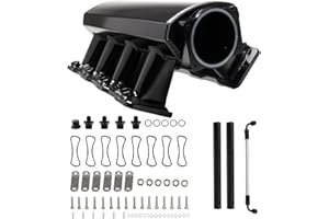 POSENG Intake Manifold for LS Cathedral Port Heads for LS1 LS2 LS6 LS Engines Compatible with Chevy 4.8 5.3 5.7 6.0 HTRACING (Black 102MM)