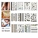 Fun of Jewelry Metallic Golden and Silver Temporary Tattoo Fake Tattoo Waterproof Non-toxic Tattoo Stickers Assorted Set of 11 Pcs 160+ Designs