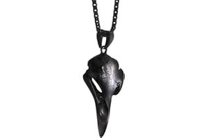 HAQUIL Raven Skull Necklace Viking Goth Gothic Witchy Jewelry Gift for Men and Women