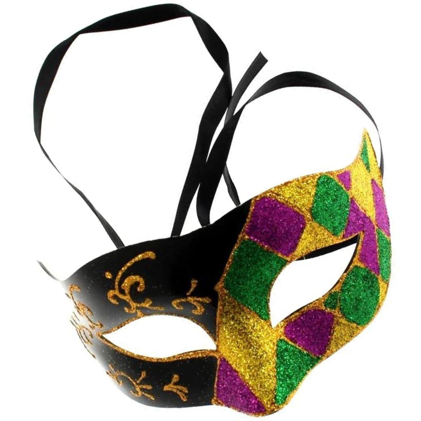 Topkids Accessories Masquerade Mask For Women and Men, Venetian Mask Halloween Mask, Masks for Masquerade Ball, Fancy Dress Adult, Cosplay accessories (Jester) — image 1