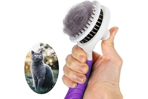 ITPLUS Cat Self Cleaning Slicker Brush, Pets Skin Friendly Grooming Brushes for Shedding Dogs Cats Hair Easy to Remove Loose Undercoat with Long or Short Hairs Pet Massage Tool All Hair Type - UPGRADED