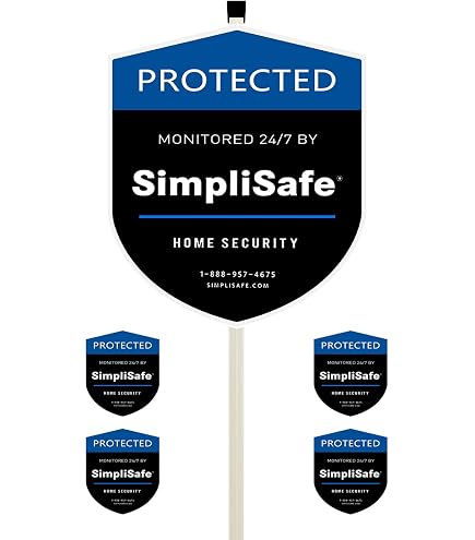 Cartello Da Cortile Per Sistema SimpliSafe – 10 Adesivi Per Porte E Finestre