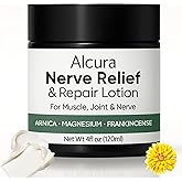 Alcura Nerve Cream, Alcuras Neuropathy Lotion with Arnica & Magnesium, Daily Soothing Moisturizing, Suitable for Knee, Lumbar, Joint, Neck, Hand and Foot 4 fl oz