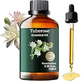 Tuberose Essential Oil &ndash; Floral Scent for Diffuser &amp; Perfume, 3.38 Oz | Mumianhua Tuberose Oil, Floral Aroma, Solvent-Extracted, For Diffuser, Perfume, Skin, Hair &amp; Candle Making