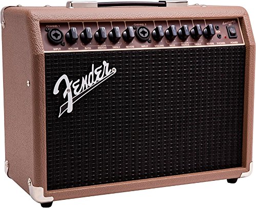 Fender Acoustasonic Guitar Amp for Acoustic Guitar, 40 Watts, with 2-Year Warranty 2x6.5 Inch Speakers, Chorus Effect, Dual Front-panel Inputs, 9.8Dx17.6Wx15.5H Inches, Brown/Wheat