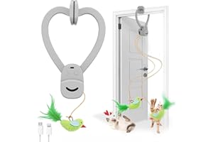 CATPICK Interactive Cat Toys for Indoor Cats Automatic Electric Flying Bird Feather Mouse Toy - Best Kitten & Adult Cat Enrichment Mouse cat Toy Hanging Electric Kitty Toys for Bored Cats