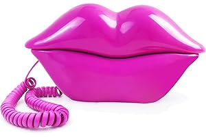 TelPal Corded Lips Telephones Landline Pink Home Telephones Cute Mouth Shape Wired Phone for Home,Office,Shops & Art Decor Cute Real Working Telephone Novelty Gift for Girls