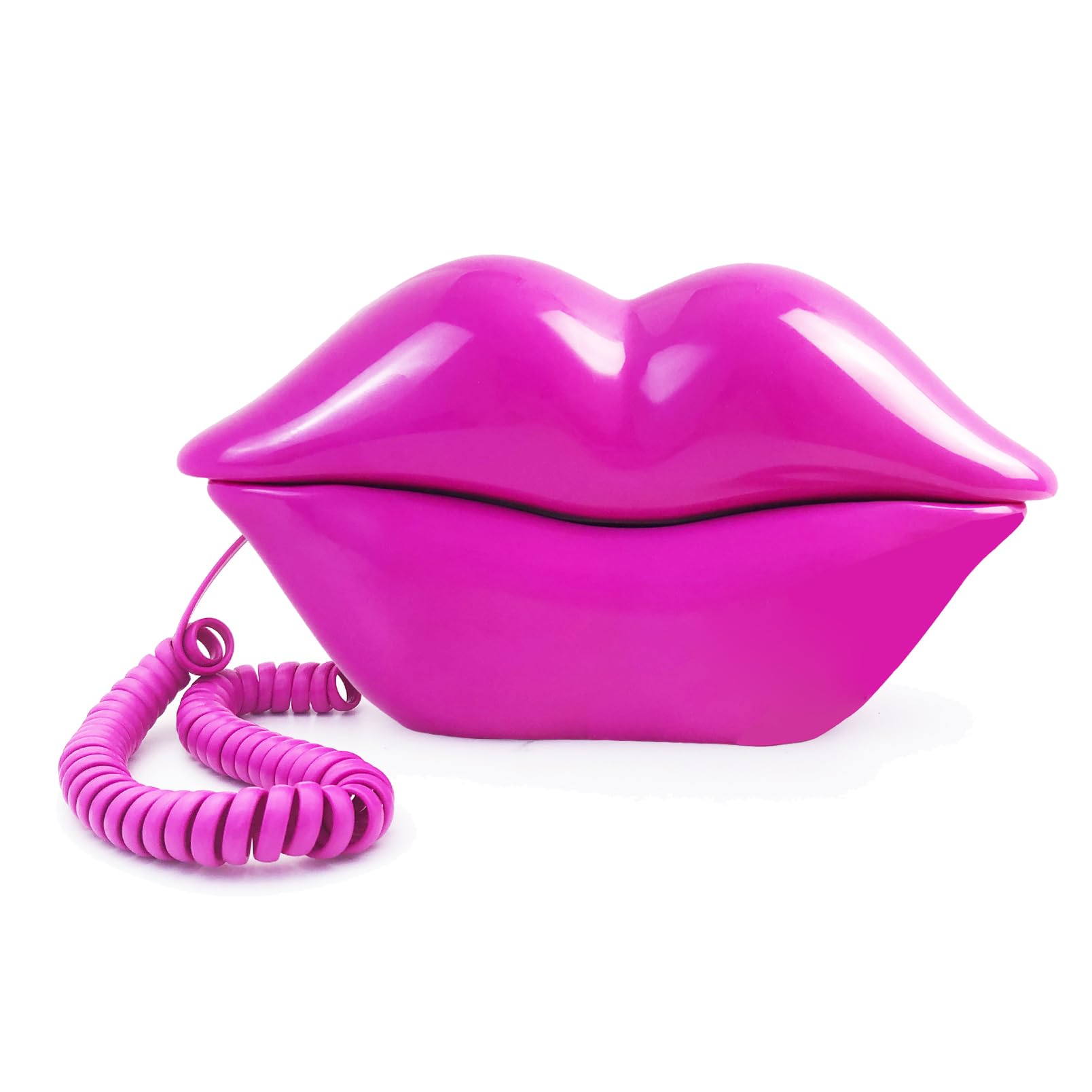 Photo 1 of TelPal Corded Lips Telephones Landline Pink Home Telephones Cute Mouth Shape Wired Phone for Home,Office,Shops & Art Decor Cute Real Working Telephone Novelty Gift for Girls