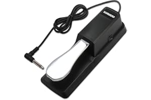 Sustain Pedal for Keyboard Universal, Premium Sustain Pedal, Piano Pedal for Keyboard with Polarity Switch for MIDI Keyboards, Digital Pianos, Yamaha, Casio and More, 1/4'' Input Plug by karmiero