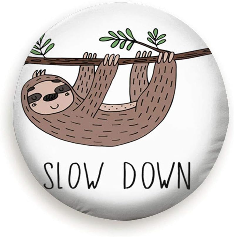topsaleA Cute Hand Drawn Sloths Funny Animals Wildlife Sloth Spare Wheel Tire Cover Waterproof Dust-Proof Universal for Jeep,Trailer, RV, SUV and Many Vehicle 14" 15" 16" 17"