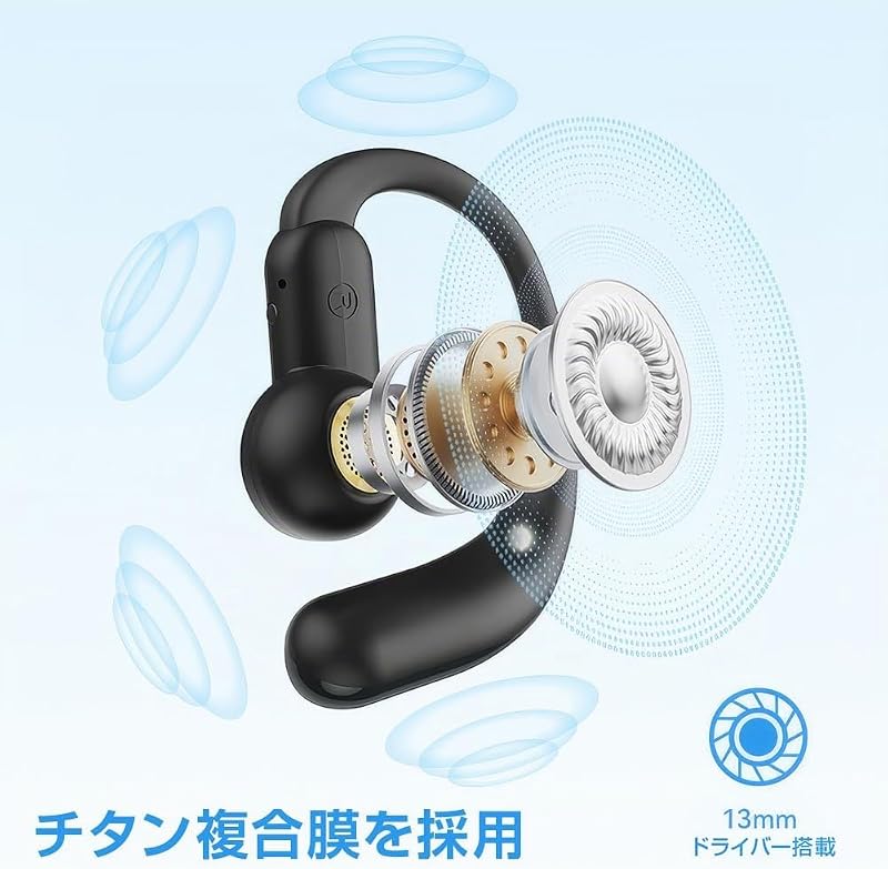 MS-AC550 Auricolari Open-Ear con Bluetooth 6.0, Design a Orecchio Aperto, IPX4, 13 mm, 6 Ore di Riproduzione, Custodia di Ricarica USB-C, 30 Ore Totali — foto 4 di 5