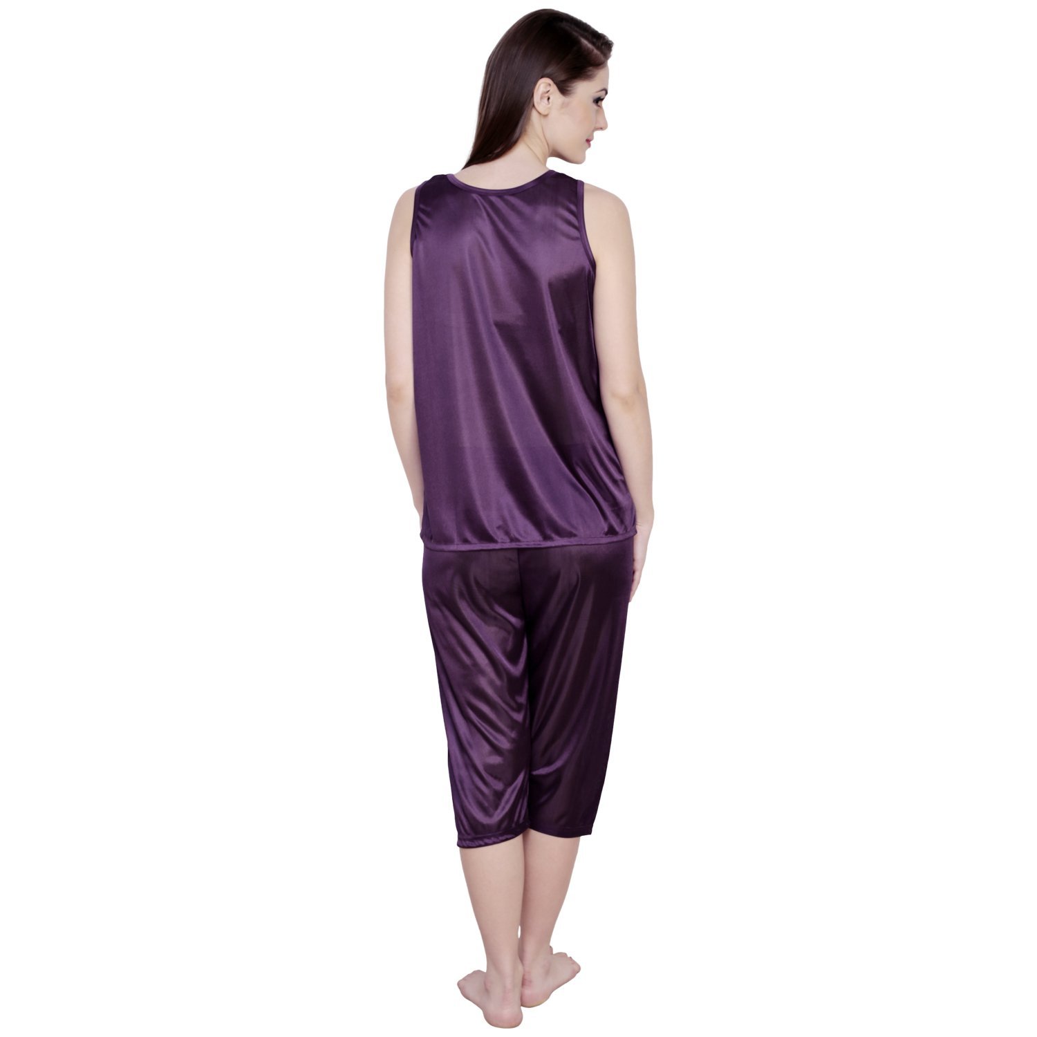 claura satin stylish capri and top