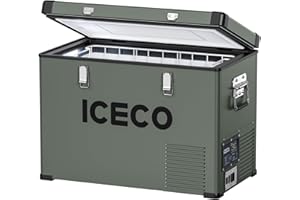 ICECO VL45 Portable Refrigerator with SECOP Compressor, 45 Liters Platinum Compact Refrigerator, DC 12/24V, AC 110-240V, 0℉ to 50℉, Home & Car Use (with Insulated Cover)