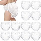 Funtery 12 Packs Waterproof Plastic Pants for Toddlers Reusable Diaper Covers Unisex Baby Potty Training Underwear Covers