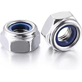 Wensilon(50pcs) M8 Self Clinching Nuts 304 Stainless Steel Self-Lock Nylon Inserted Hex Lock Nuts