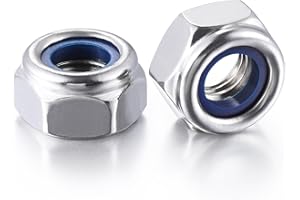 Wensilon(50pcs) M8 Self Clinching Nuts 304 Stainless Steel Self-Lock Nylon Inserted Hex Lock Nuts