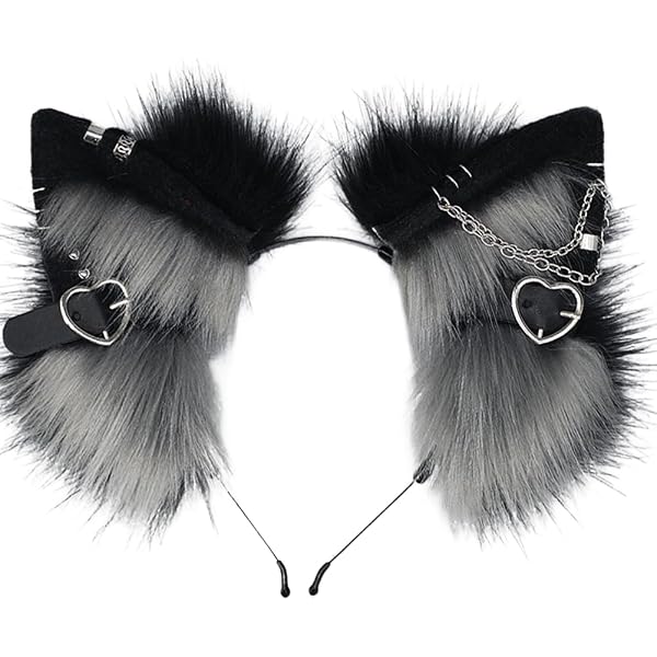 Serre-tête Oreilles De Loup/chien/chat - Fausse Fourrure, Réglable, Pour Cosplay, Halloween, Fêtes - 14