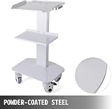 VEVOR 3-Layer Medical Lab Cart White Rolling Trolley Utility Cart with Wheels view 3