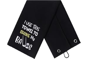 PLUJOYS White Elephant Gifts Funny Gifts for Men,Funny Christmas Golf Gifts for Friends,Funny Birthday Gifts for Husband Boyfriend,Gag Gifts for Coworkers Gift Exchange,Funny Golf Towel-Black