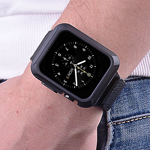 Apple Watch Case, iitee 38mm Universal Slim Rugged Protective TPU iWatch Case for Apple Watch Series 3 Series 2 Series 1 (Matte Black) - Thumbnail 5