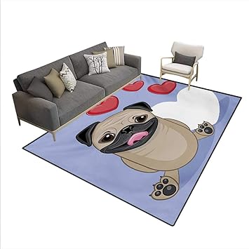 Amazon Com Floor Mat Happy Cute Dog Licking Its Lips Three Red