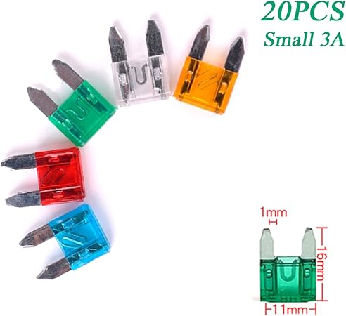Amazon 個 自動車ヒューズ スモール 平型 3a 自動車のヒューズ切れの交換用 ヒューズ 車 バイク