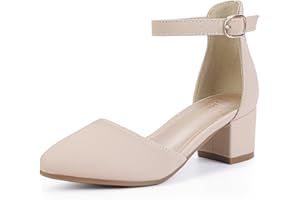 Hehainom Girls Dress Shoes High Heels Sandals Ankle Strap Flower Girl Little Big Kid Mary Jane Wedding Party Communion Mily Pump Shoes