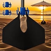 Henkgo Fillable Weights Sand Bags+2 Pcs Umbrella Hanging Hook -Portable Beach Umbrella Sand Bags&amp;Base Weight|Heavy Duty 600D Oxford Cloth Parasol Sand Storage Bag for Outdoor Garden Beach