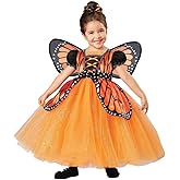Seasons Toddler Orange Fancy Fairytale Butterfly Costume with Wings and Dress