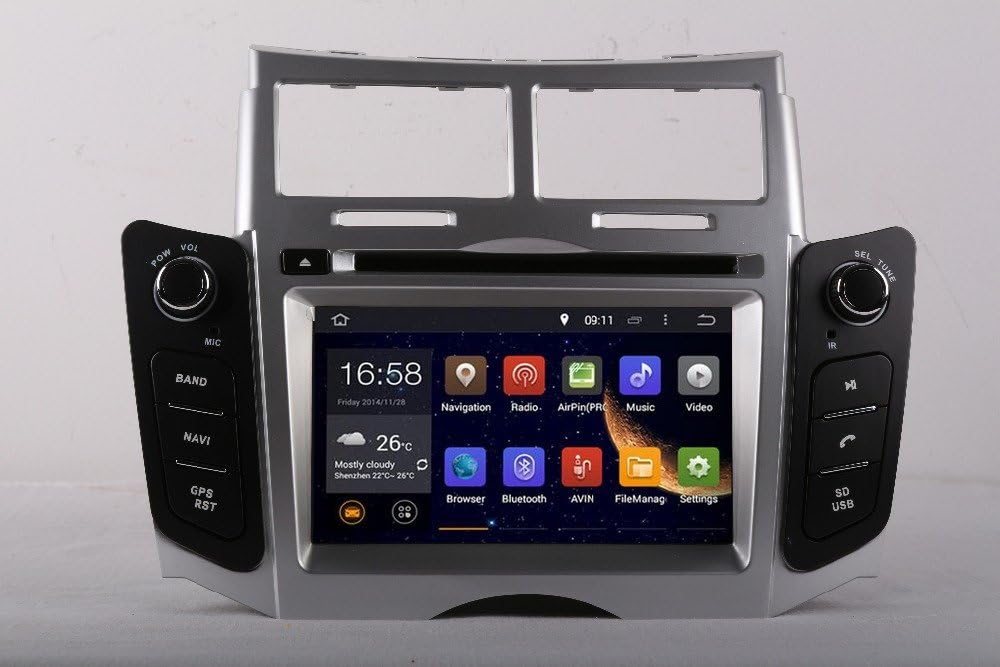 2 din 7 inch Quad core Android Car DVD Player with 3g/wifi/BT GPS/Car Audio Radio Stereo/USB/SD,CAR PC,support DVR OBD2 for TOYOTA YARIS 2005~2011