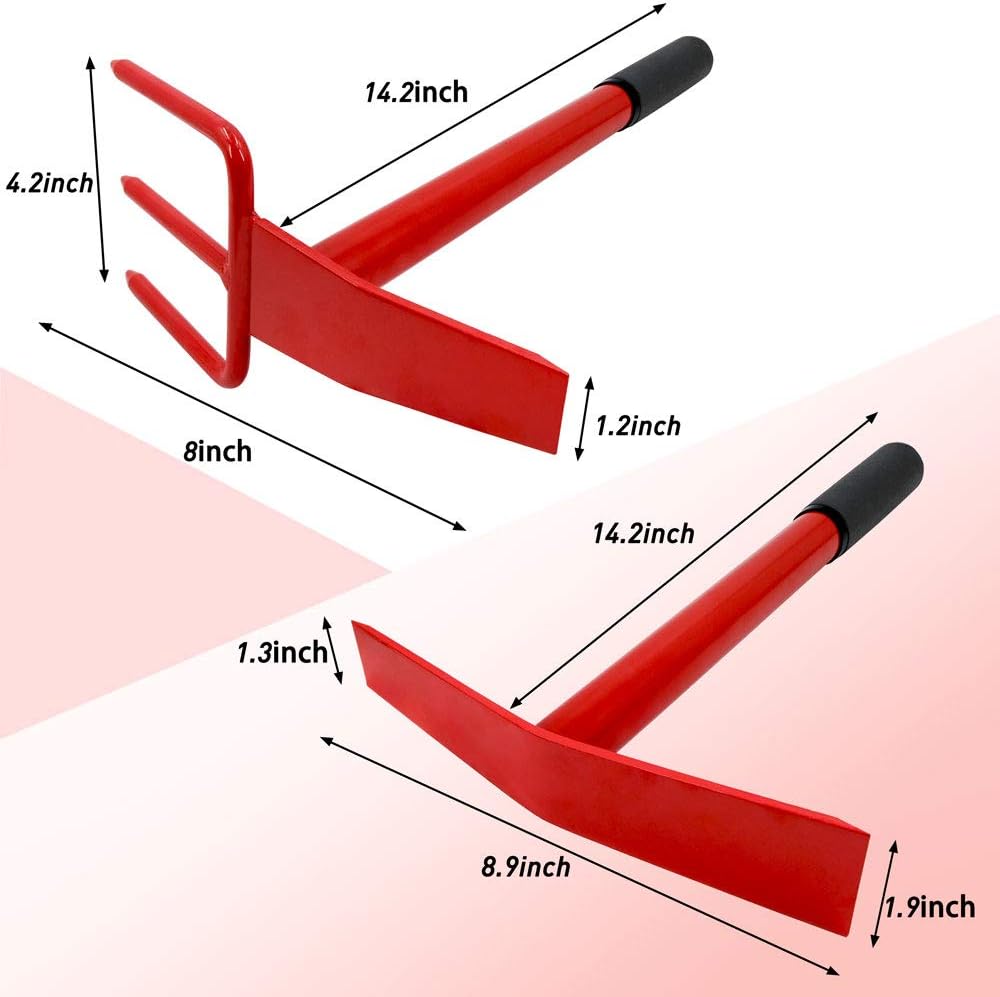 Colwelt Hand Cultivator 14'', All Steel Hoe and Cultivator with Carbon Steel Blade & Nonslip Ergonomic Handle, Heavy Duty Vegetable Tiller Terra Mattock for Loosening Compacted Soil, Weeding, Digging : Garden & Outdoor