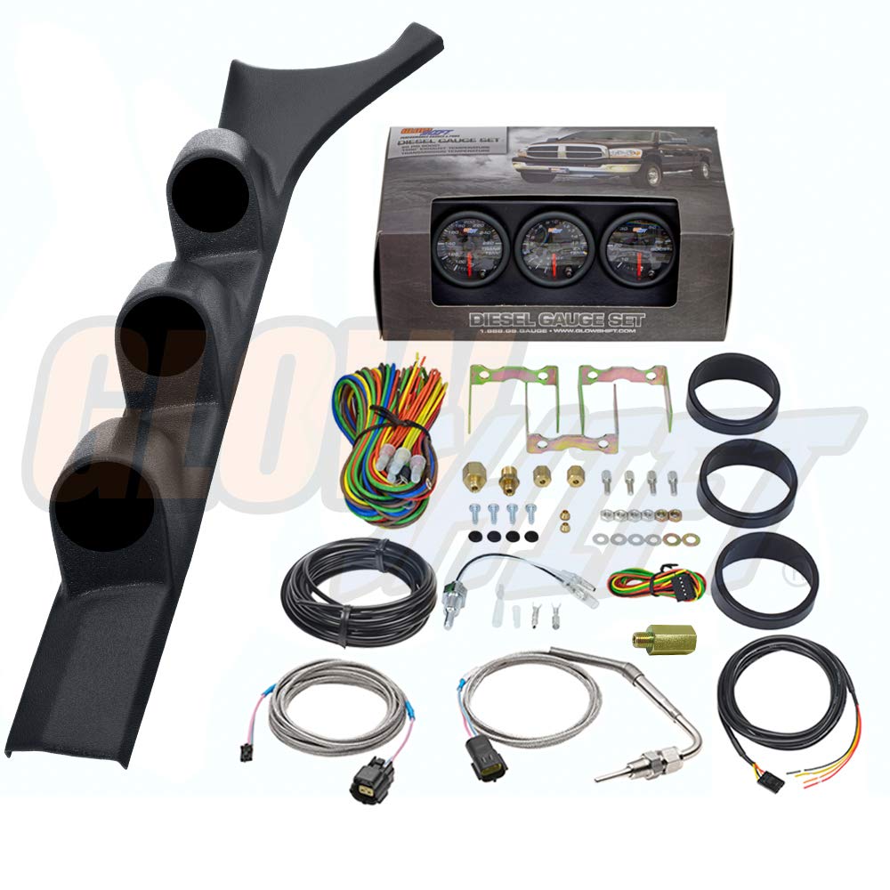 GlowShift Diesel Gauge Package for 19861993 Dodge Ram Cummins First