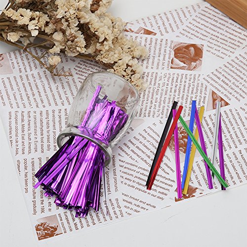 HRX Package 4'' Metallic Twist Ties Good Christmas Cello Wedding Party Candy Bags (8 Colors 6400pcs)