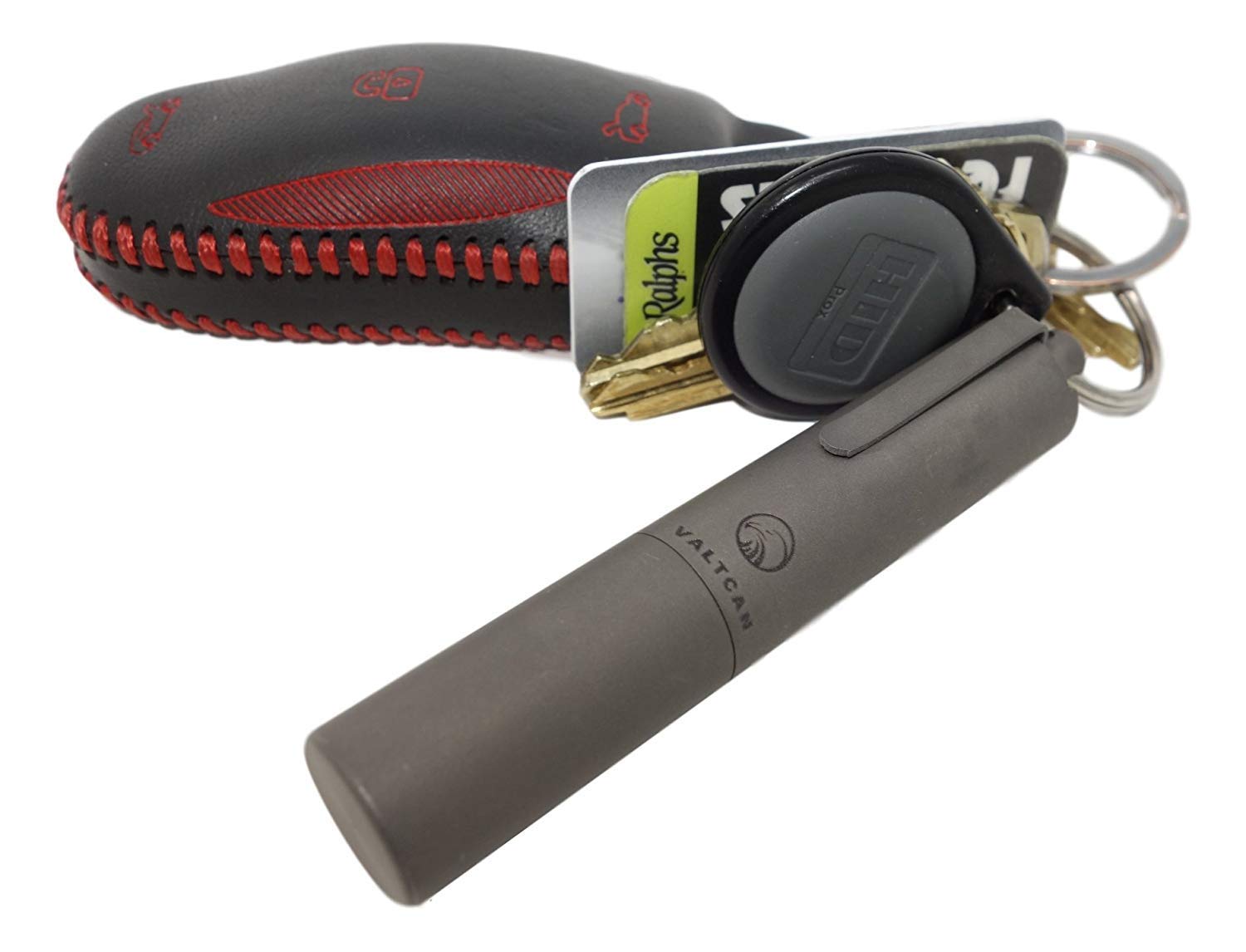 Valtcan Pocket Toothpick Holder Full Titanium Pocket Clip Quick Dispenser Keychain Easy Open