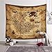 Ancient Pirate Treasure Map Decor Tapestry Wall Hanging Astrology Hippie Ethnic Decorative Art Window Curtain Table Cover Bedspread Beach Towel (59
