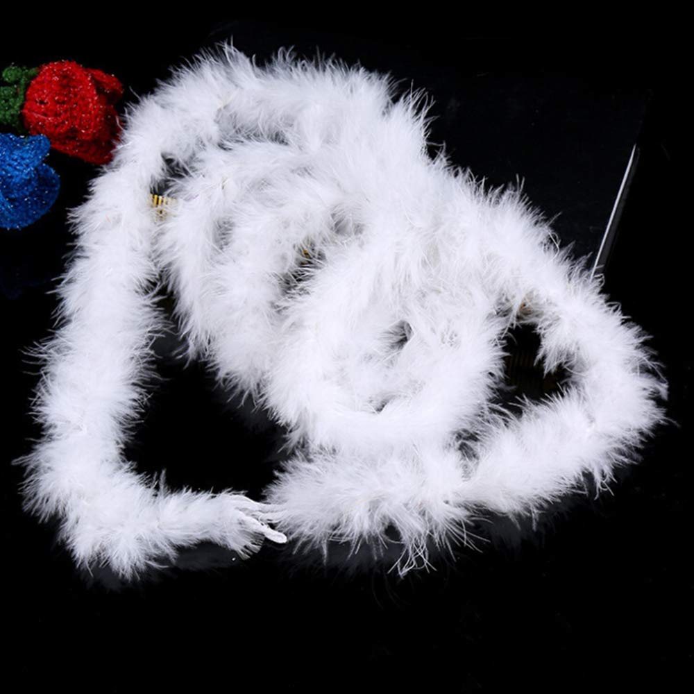 LouisaYork Feather Boa for Christmas Boa, 5pcs 2m Fluffy Garland Boa Ribbon Strip for Xmas Tree Party Garland Decor Fancy Dress Accessory