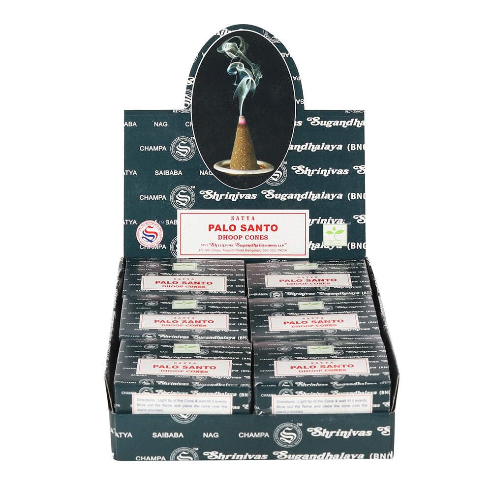 Satya Palo Santo Incense Dhoop Cones 12 Cones = 12 Packs