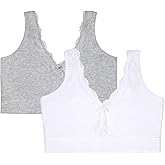 Fruit of The Loom Women's 2-Pack Full Coverage Wireless Cotton Bra - Soft & Everyday Comfort