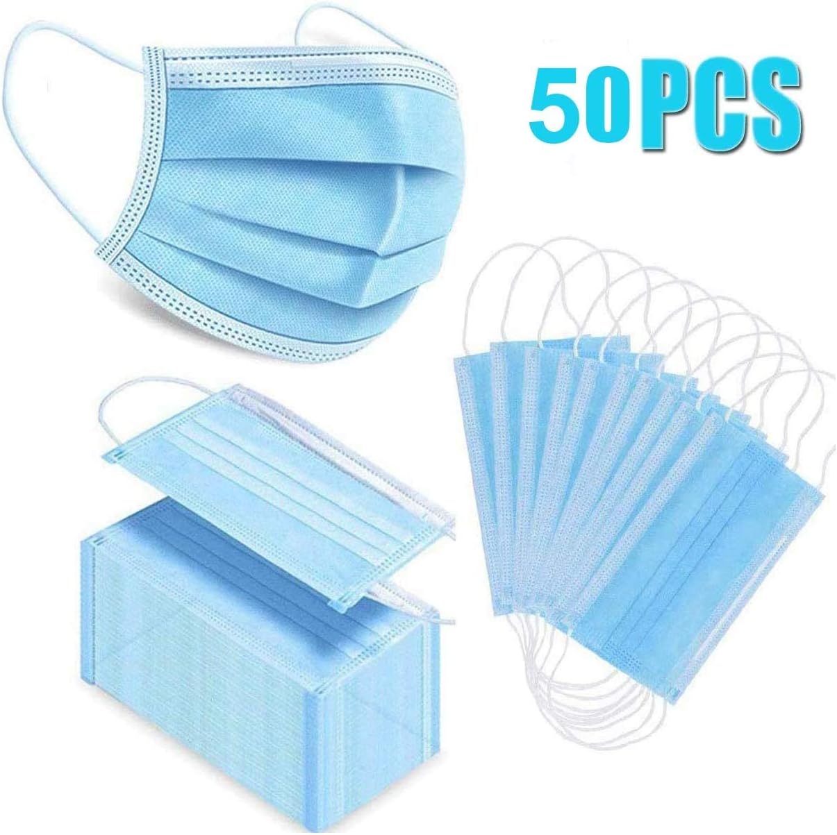50pcs for Daily Use Mask Blue
