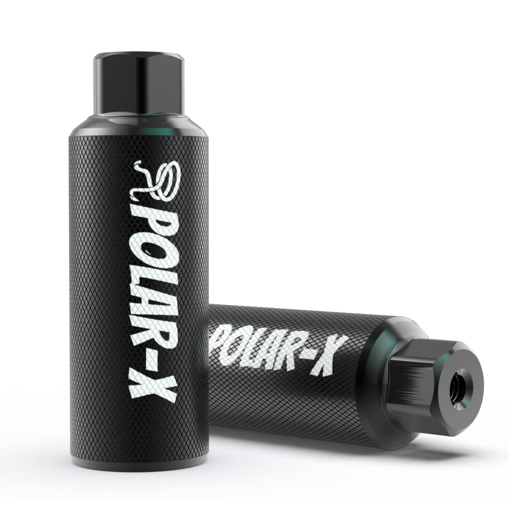 Volo Polar-X Bike Pegs BMX Accessories 3/8 Inch 1 Pair Solid Axles Rear Front Foot Resting Street Stunt Aluminum alloy Non-Slip Light Weight Bicycle Kids Cycling Scooter (Black)
